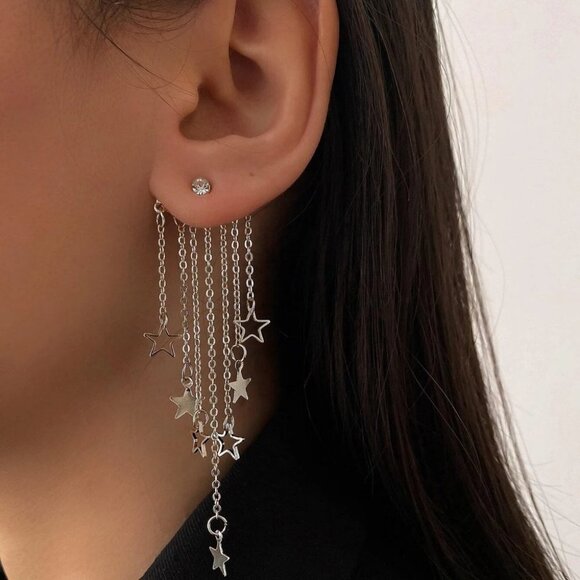 Star Decor Earring Jackets - Picture 1 of 4